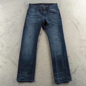 G-Star RAW Jeans Mens 32 Blue 3301 Straight Stretch Faded Grunge 90s Y2K Style